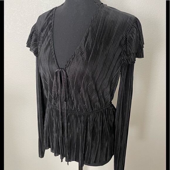 NWT Zara Ruffled Pleated Blouse - Picture 3 of 10